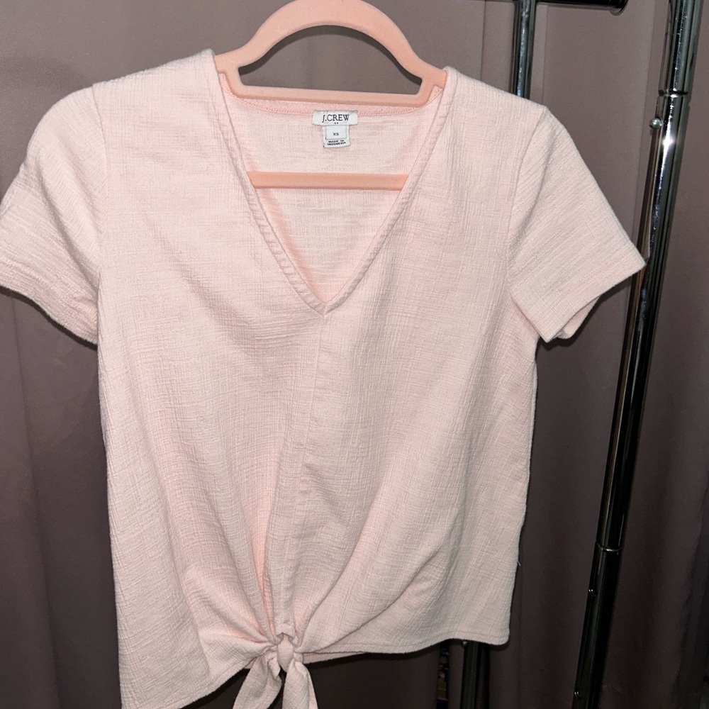 J Crew tie front cropped tee